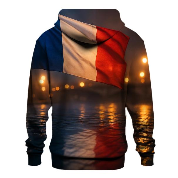 France City Rain Reflection Flag embroidered hoodies