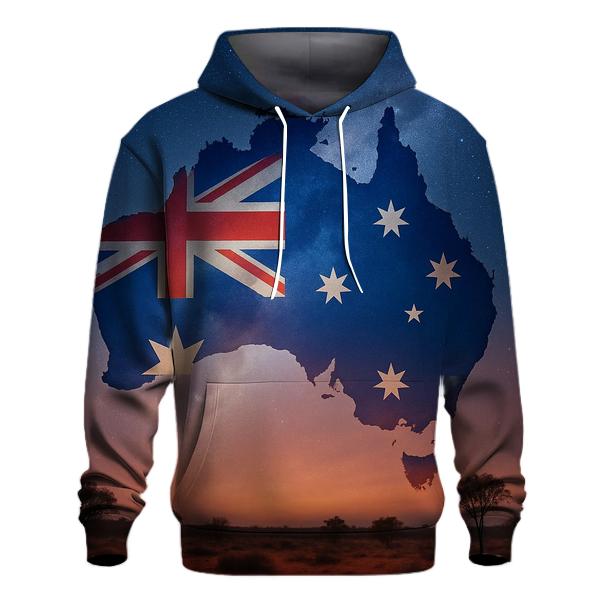 Australia Desert Sky Flag Map zip-up hoodies