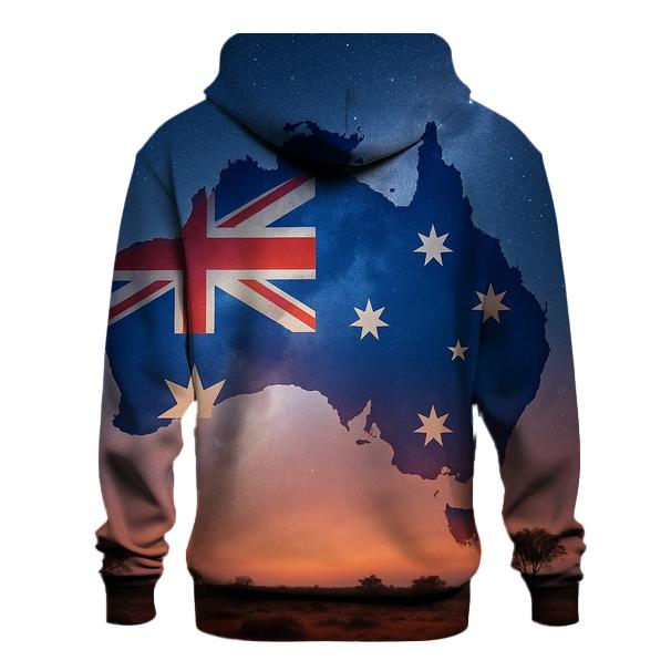 Australia Desert Sky Flag Map zip-up hoodies