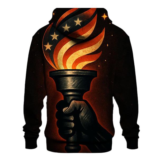 Torch Of Liberty In Steel And Stripes heavyweight hoodies