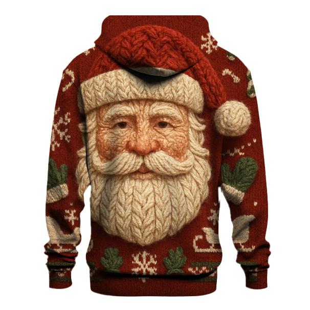 Knitted Pattern Candy Cane Santa pullover hoodies
