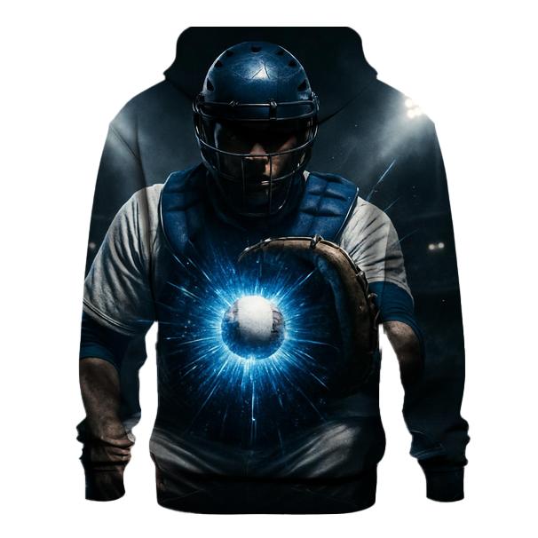 Midnight Catcher Shield Burst printed hoodies