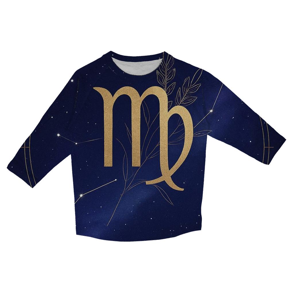Virgo Sheaf Of Wheat Star Atlas printed three quarter sleeve shirts