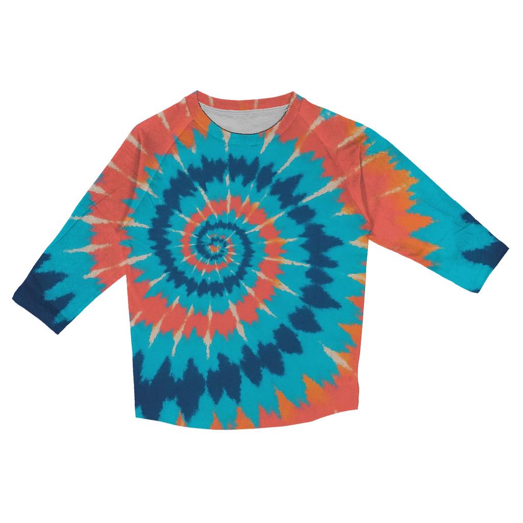 Solar Flare Spiral Overdye Whorl casual three quarter sleeve shirts