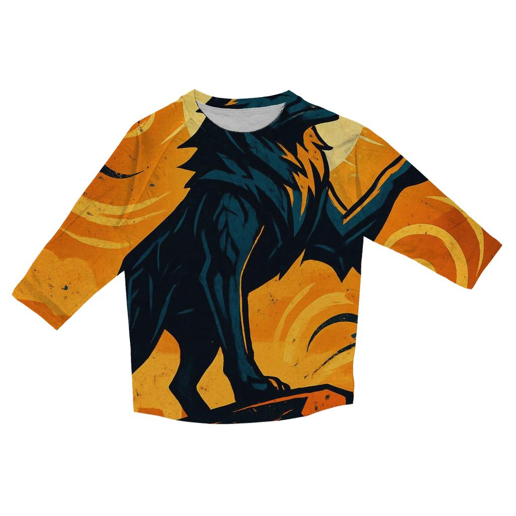 Saffron Storm Wolf Sentinel personalized 3/4 sleeve tees
