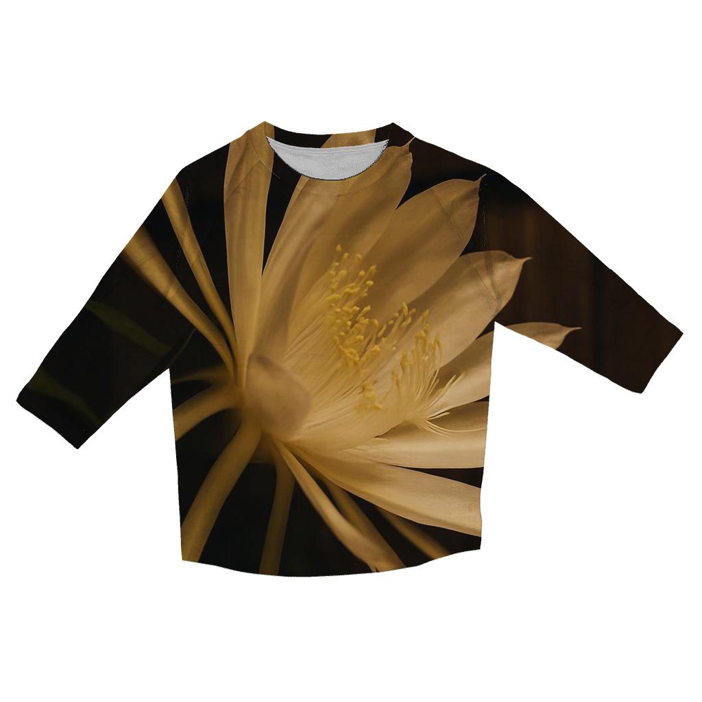 Night Blooming Cereus Opening Under Porch Light casual three quarter sleeve shirts