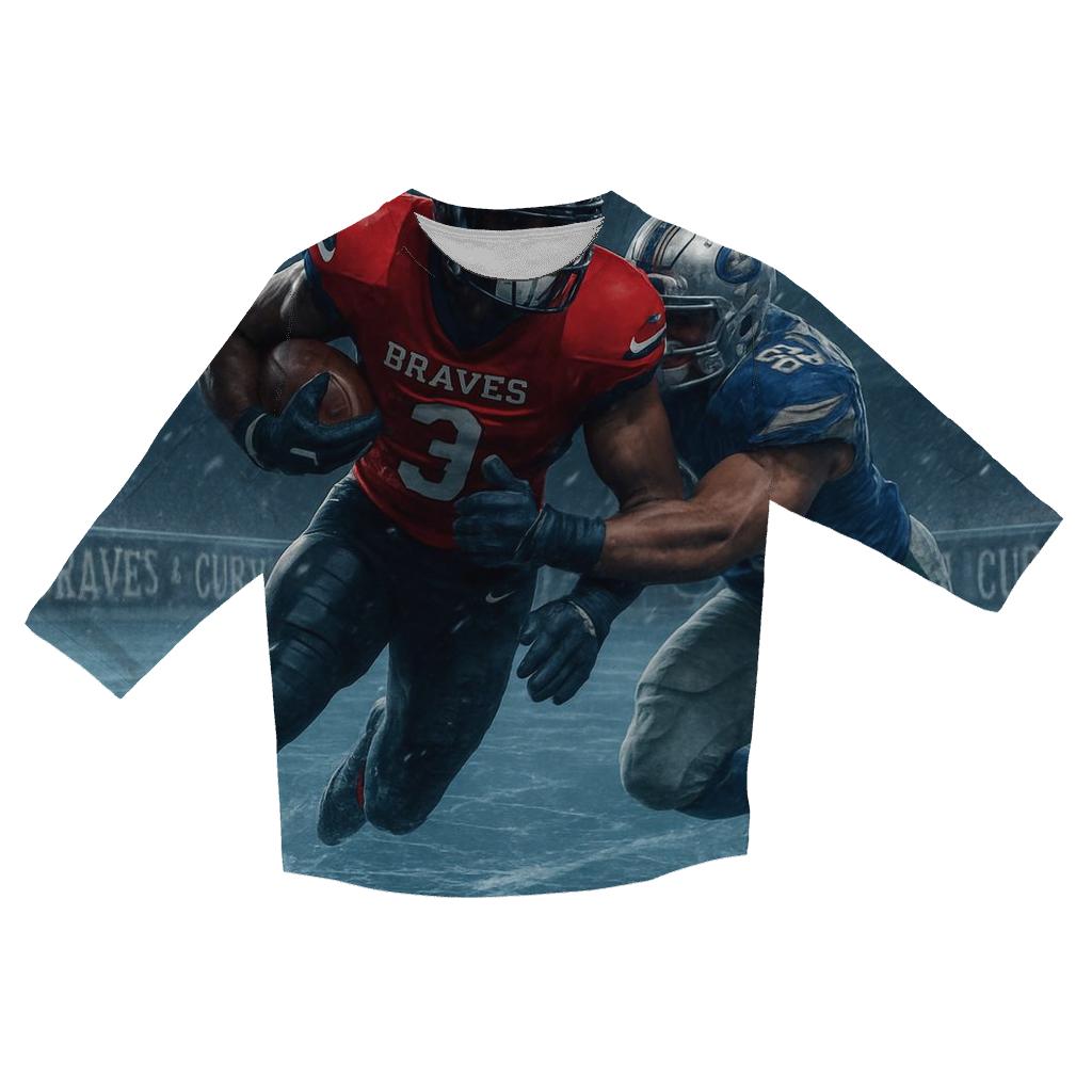 Frozen River Goal Line Clash Braves Vs Cubs fashion 3/4 sleeve shirts
