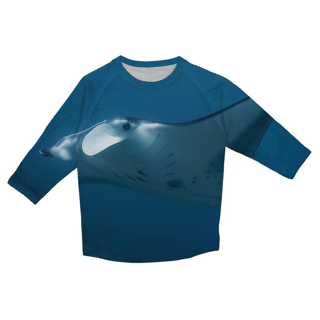 Thermocline Glide Reef Manta Ray custom 3/4 sleeve shirts
