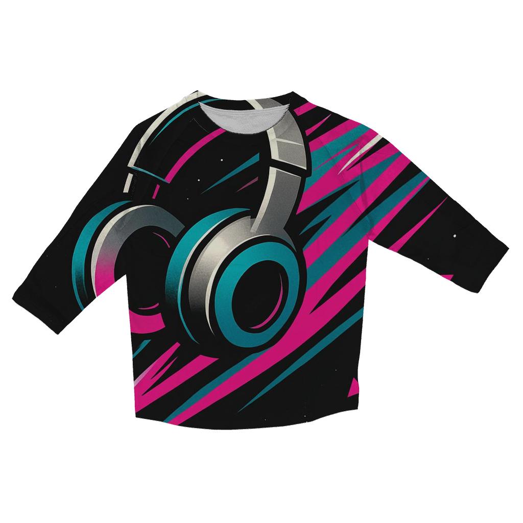 Chrome Comet Headphones custom 3/4 sleeve shirts