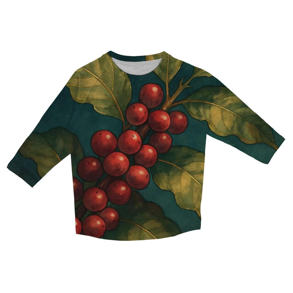 Coffee Cherry Night Branch custom 3/4 sleeve shirts