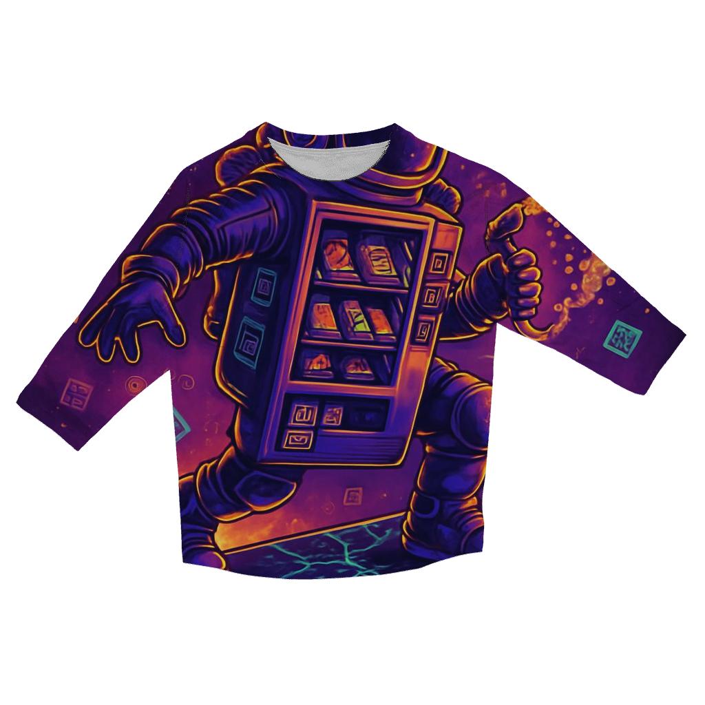 Shattered Soda Galaxy printed three quarter sleeve shirts