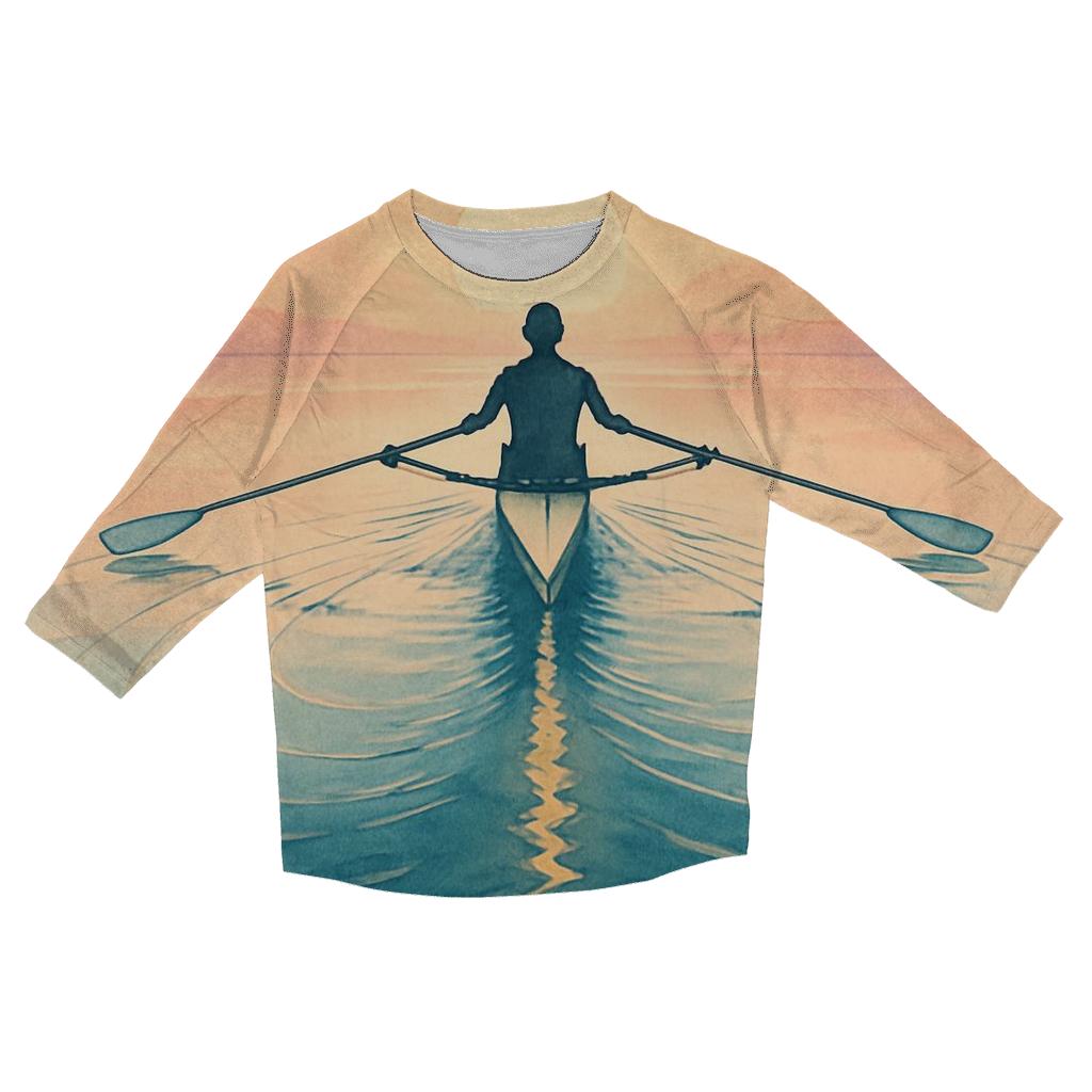 Coastal Rowing Sunrise Rhythm trendy 3/4 sleeve tops