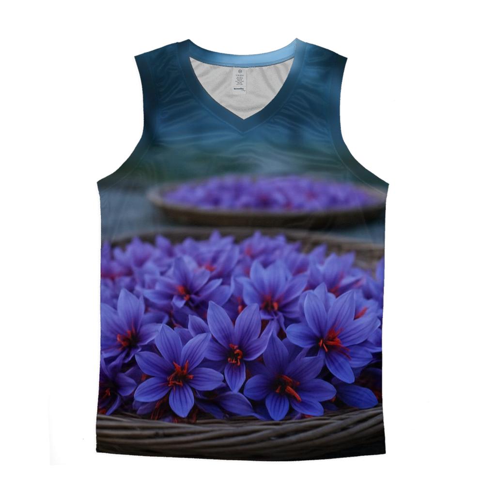 Saffron Crocus Harvest Trays At Dawn cotton sleeveless tops