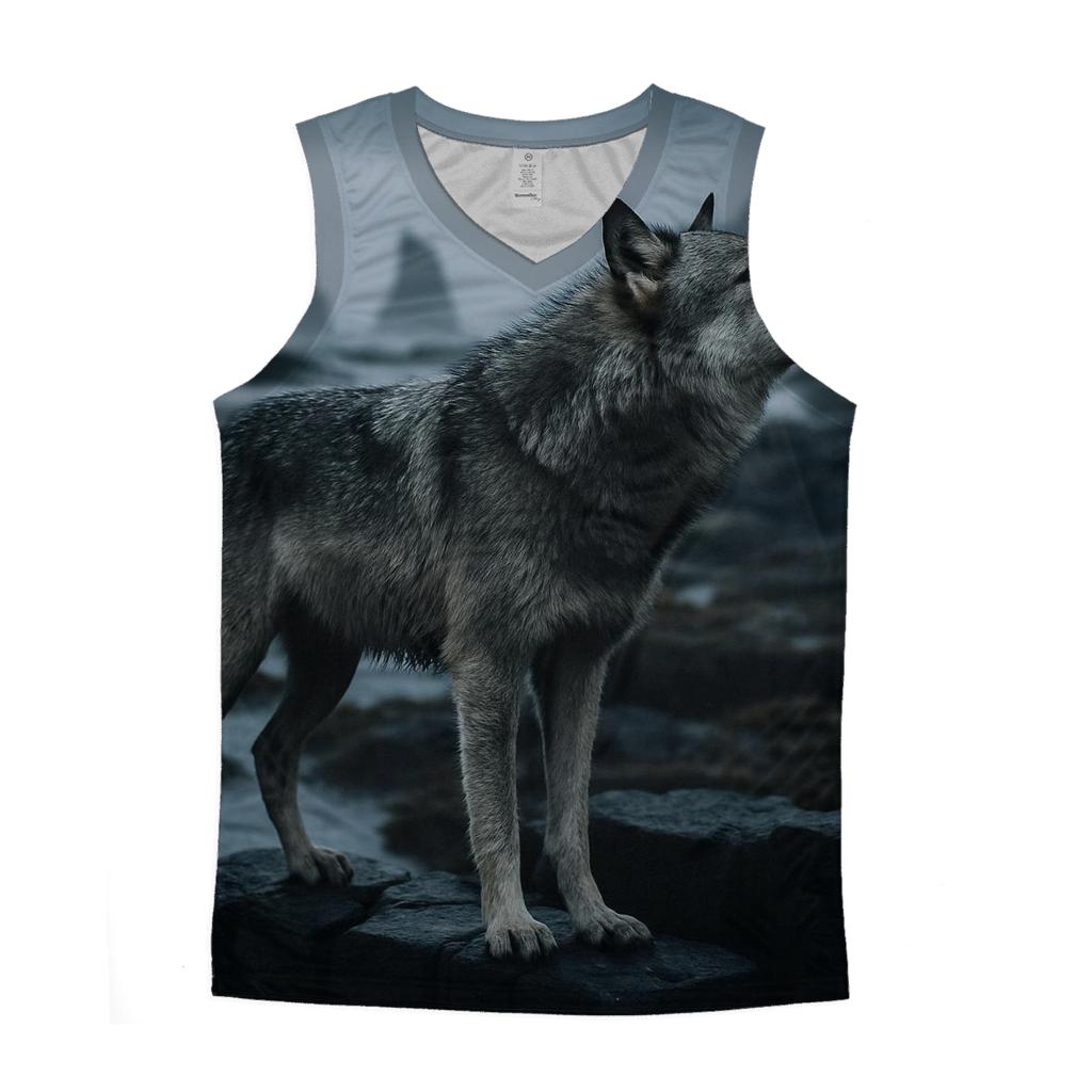Basalt Coast Wolf Under Sea Mist stylish racerback tanks