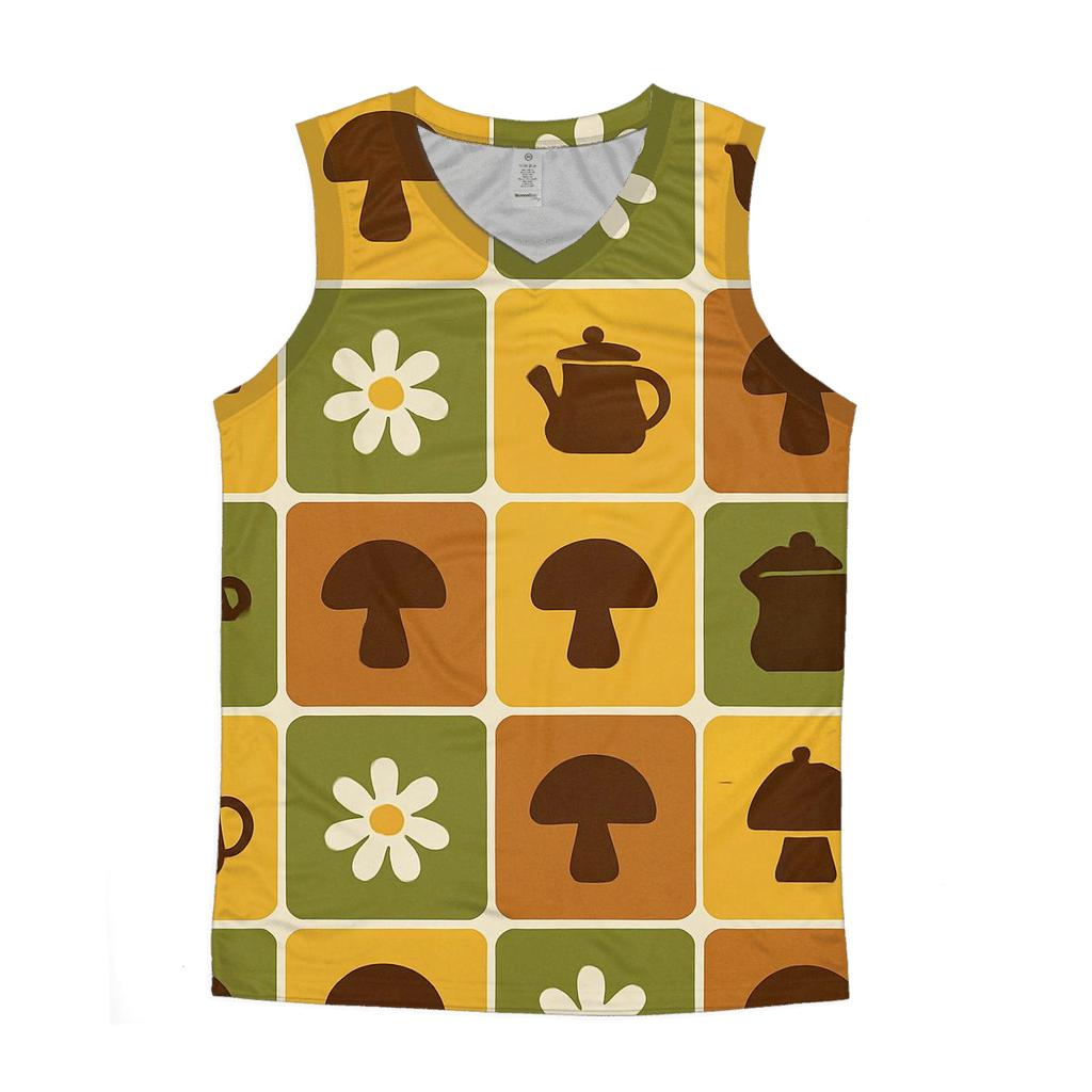 Avocado Kitchen Tile Mosaic cotton sleeveless tops