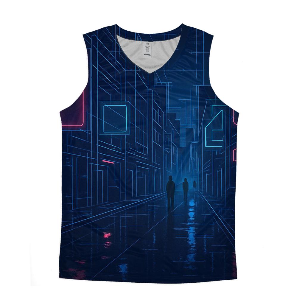Neon Rain City Blueprint stylish racerback tanks