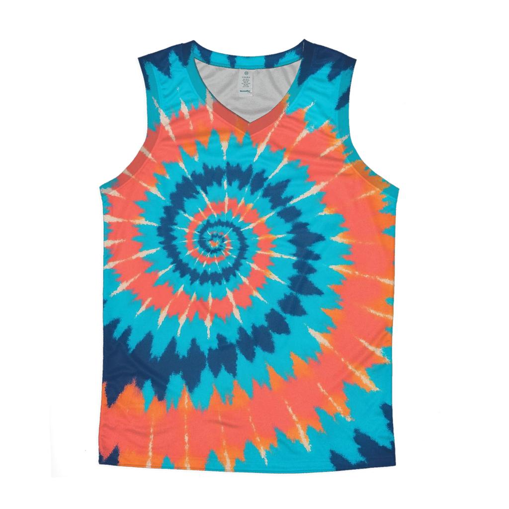Solar Flare Spiral Overdye Whorl personalized athletic tanks