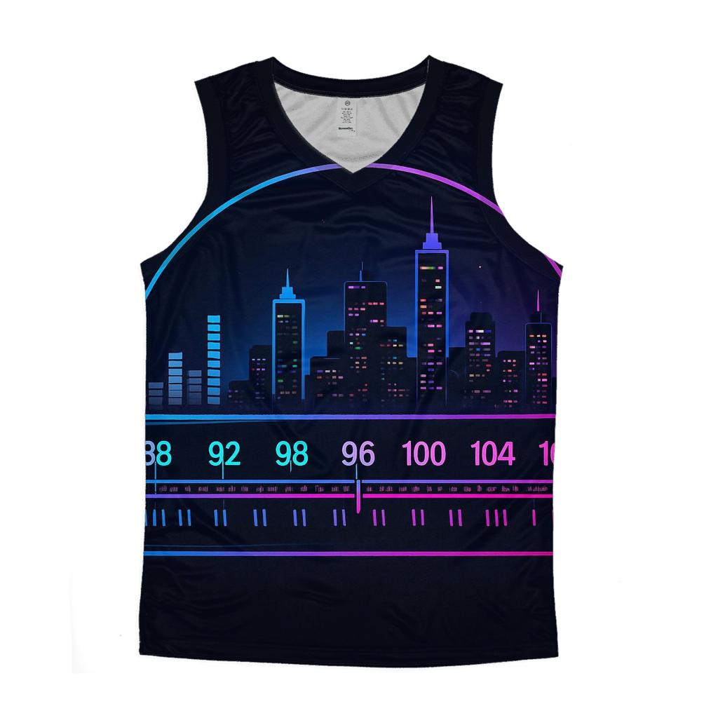 Neon Dial Skyline sports performance tank tops