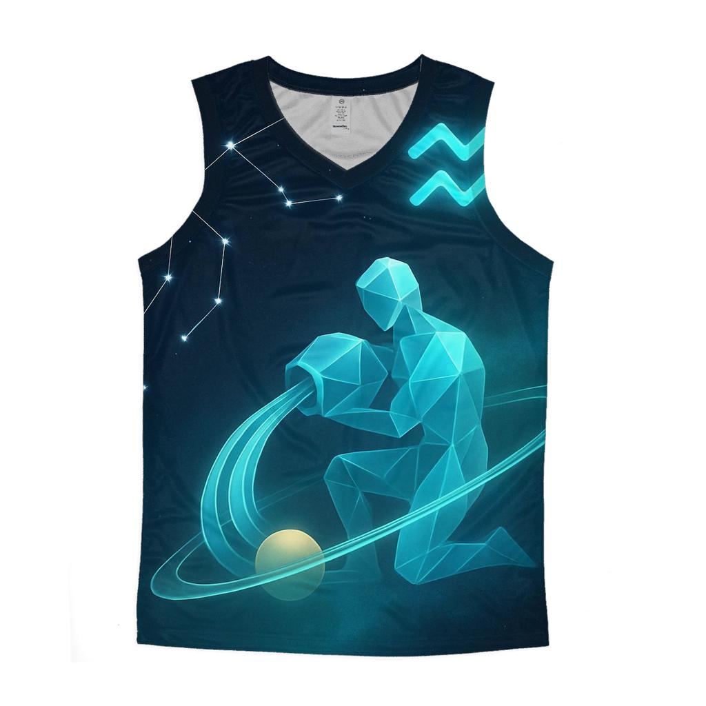 Aquarius Water Bearer Orbit Pour casual summer tank tops