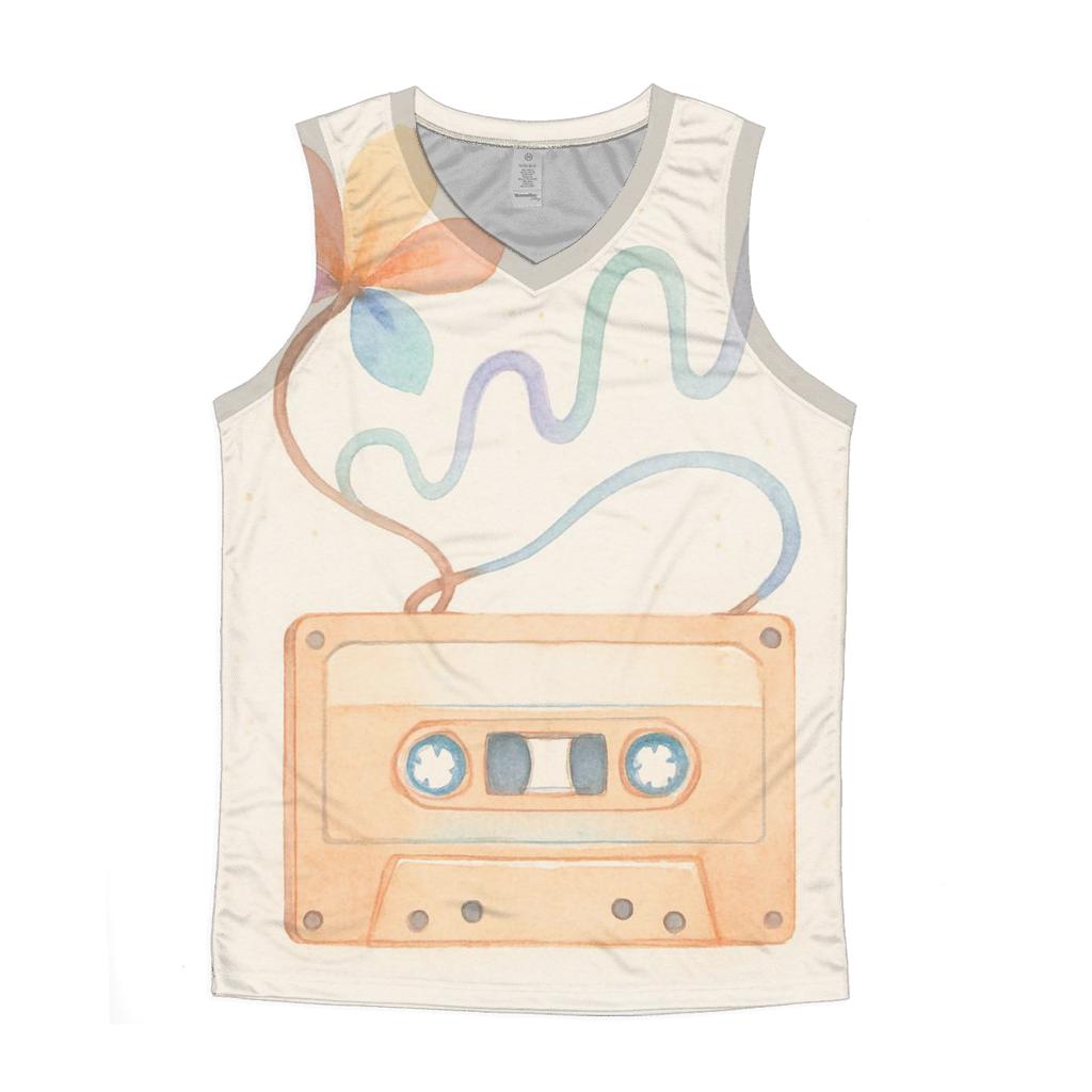 Watercolor Cassette Bloom stylish racerback tanks