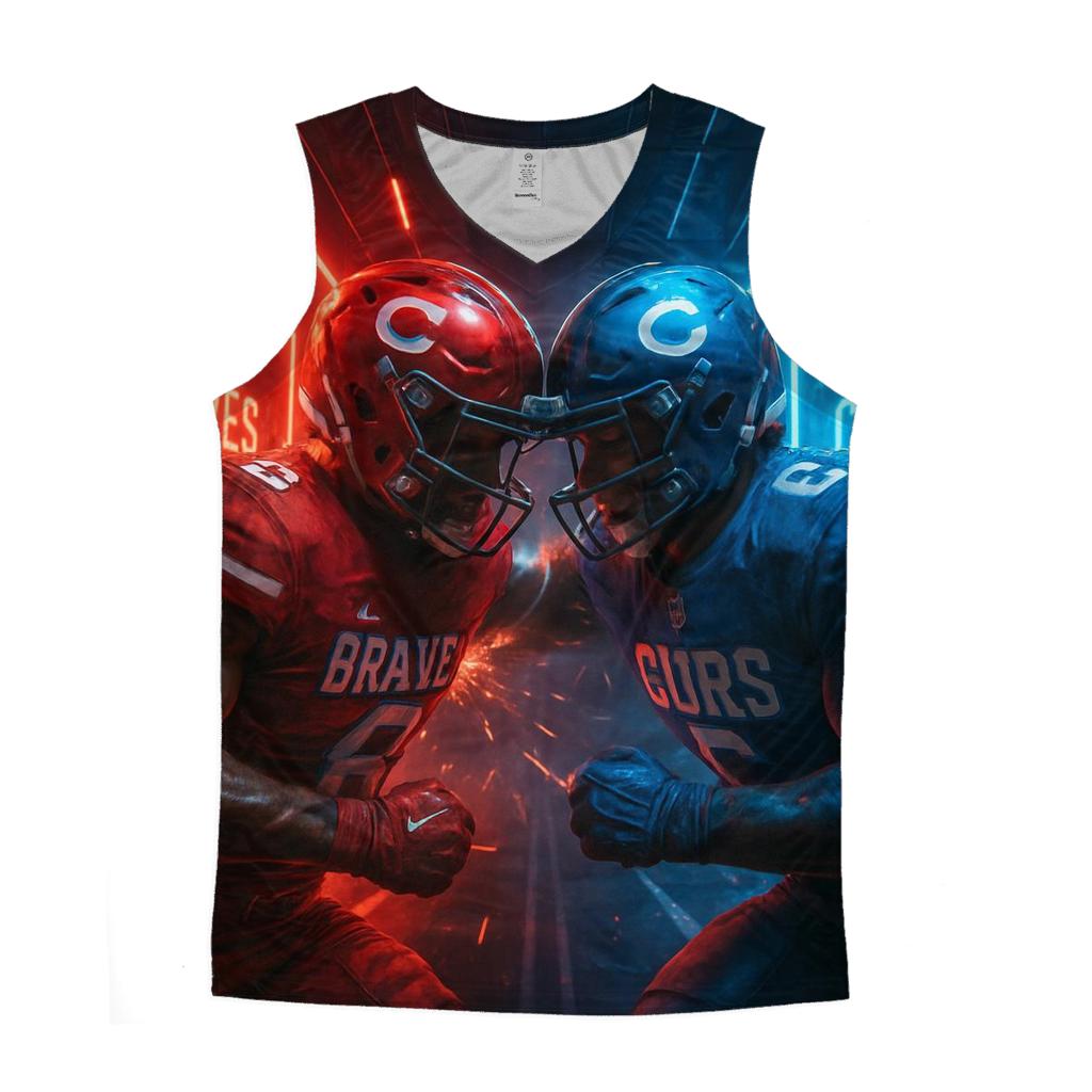 Neon Tunnel Faceoff Braves Vs Cubs casual summer tank tops