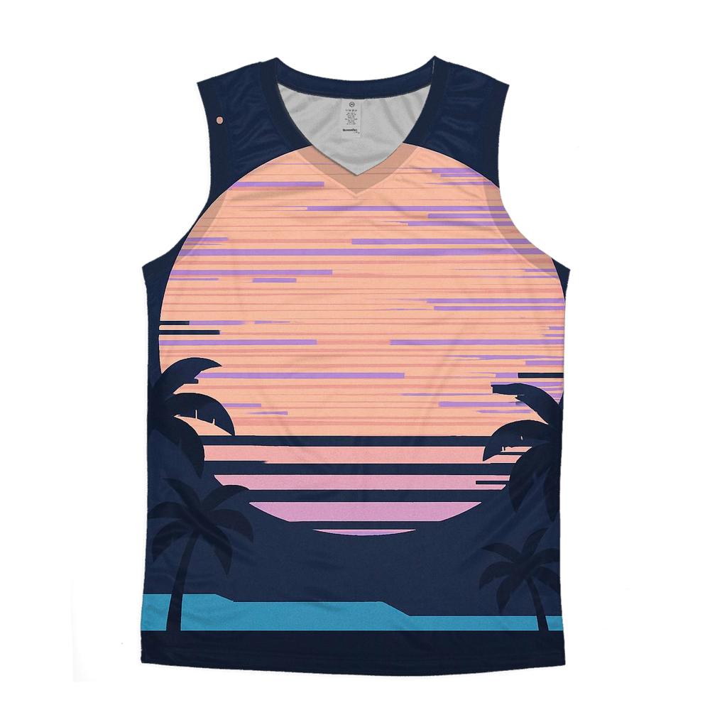 VHS Moonrise Scanlines stylish racerback tanks
