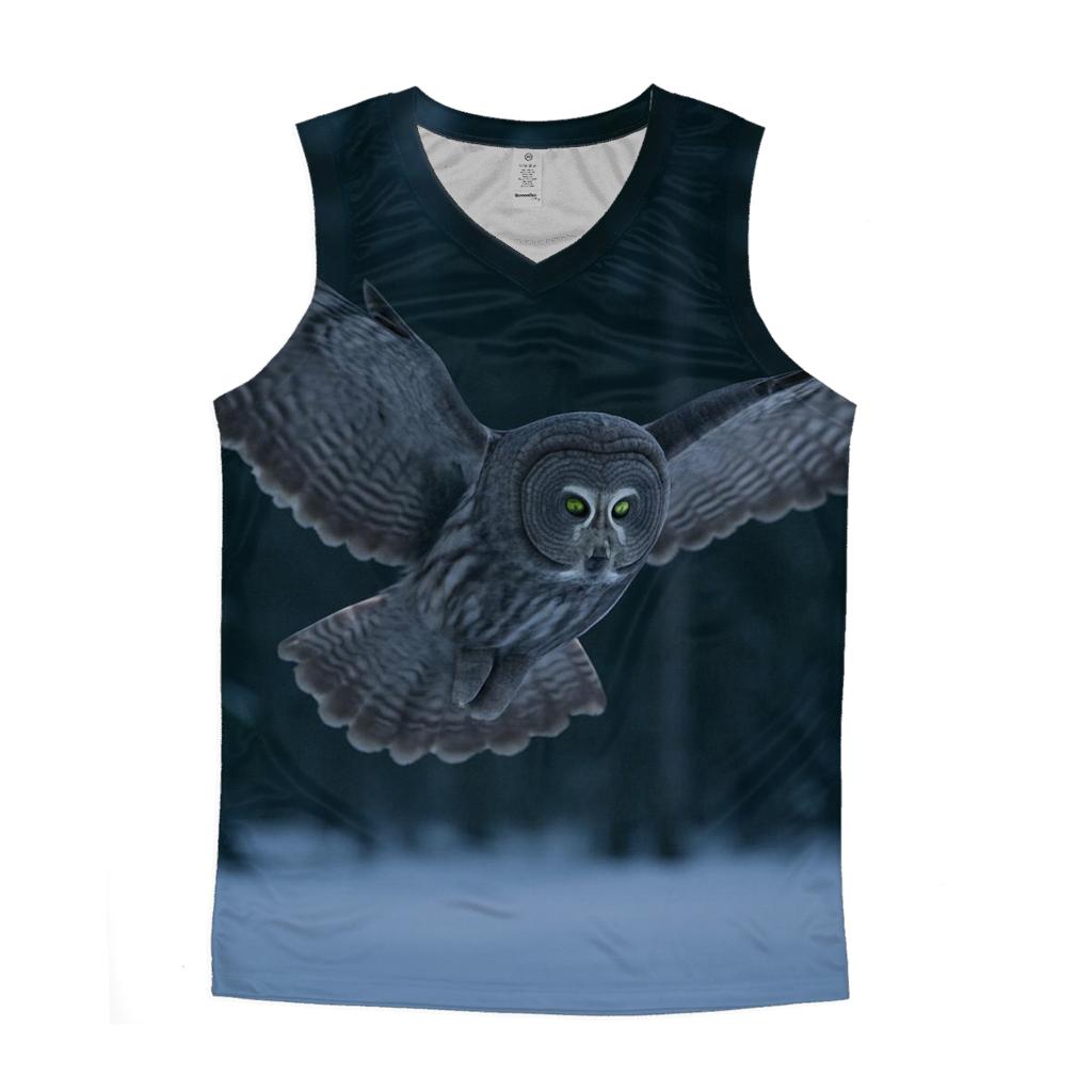 Boreal Stillness Great Gray Owl personalized athletic tanks