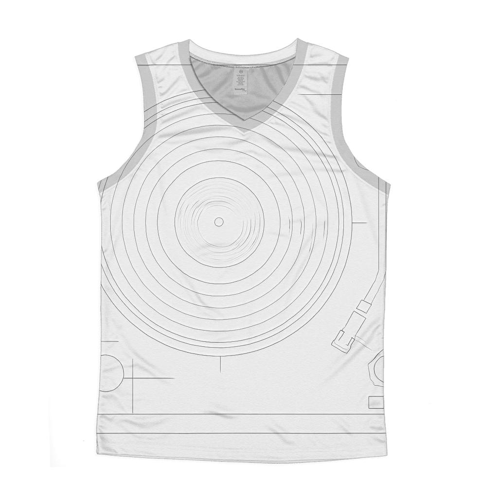 Monochrome Turntable Blueprint trendy fitted tank tops