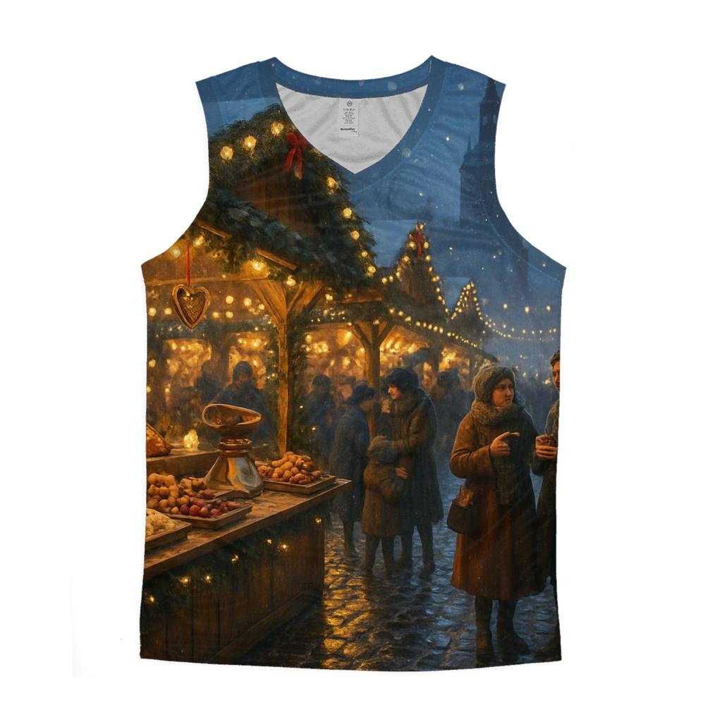 Christmas Market Under Lantern Snow trendy fitted tank tops