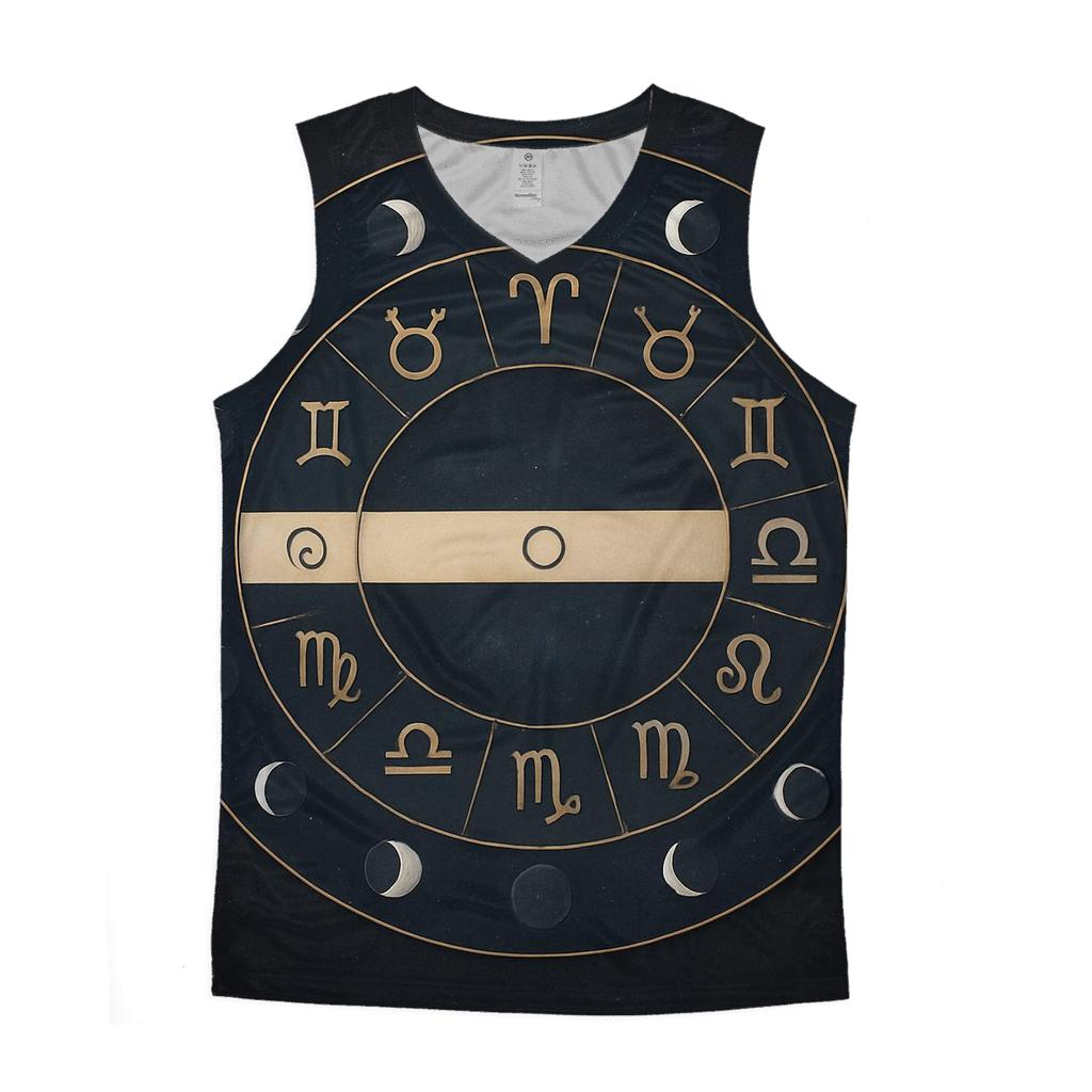 Zodiac Wheel With Lunar Nodes Chart cotton sleeveless tops