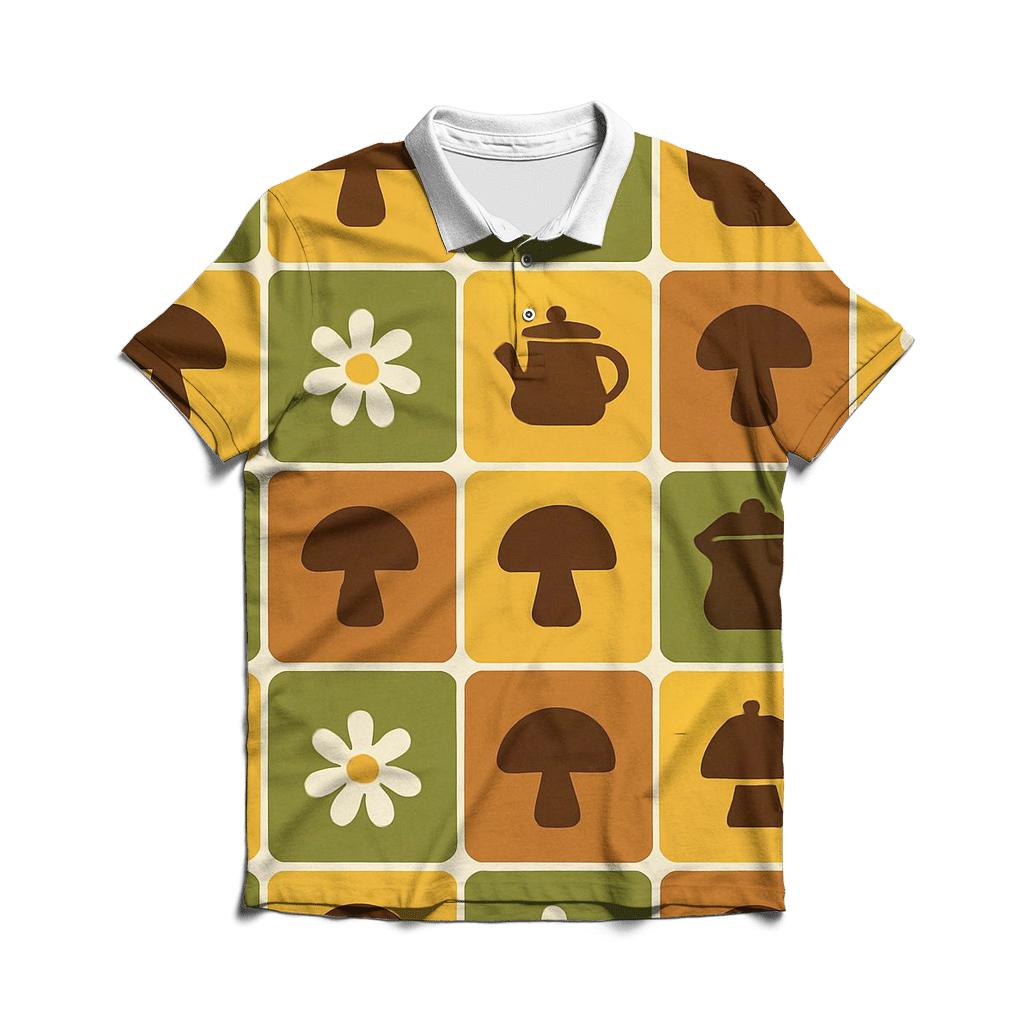 Avocado Kitchen Tile Mosaic embroidered polo tops