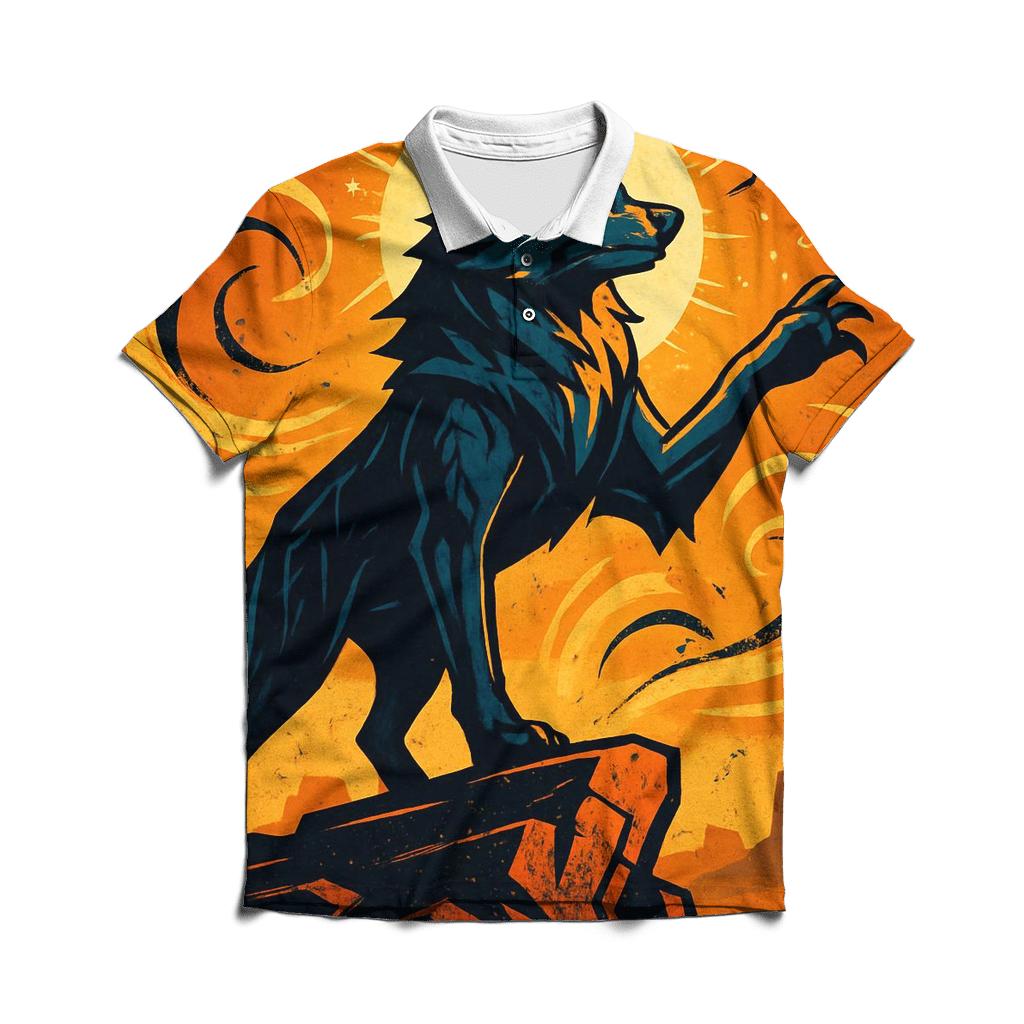 Saffron Storm Wolf Sentinel stylish collar polo tees