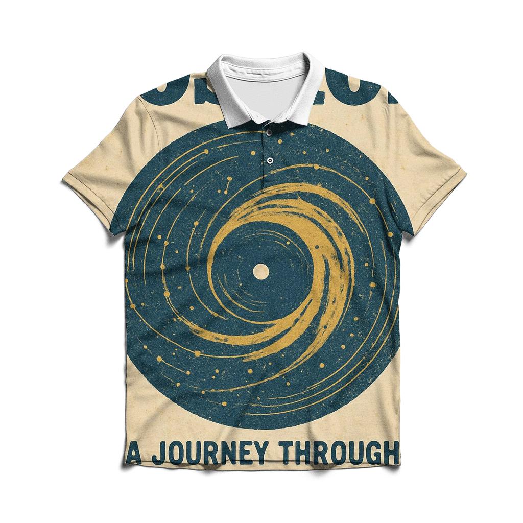 Faded Vinyl Record Astronomy Club Poster embroidered polo tops