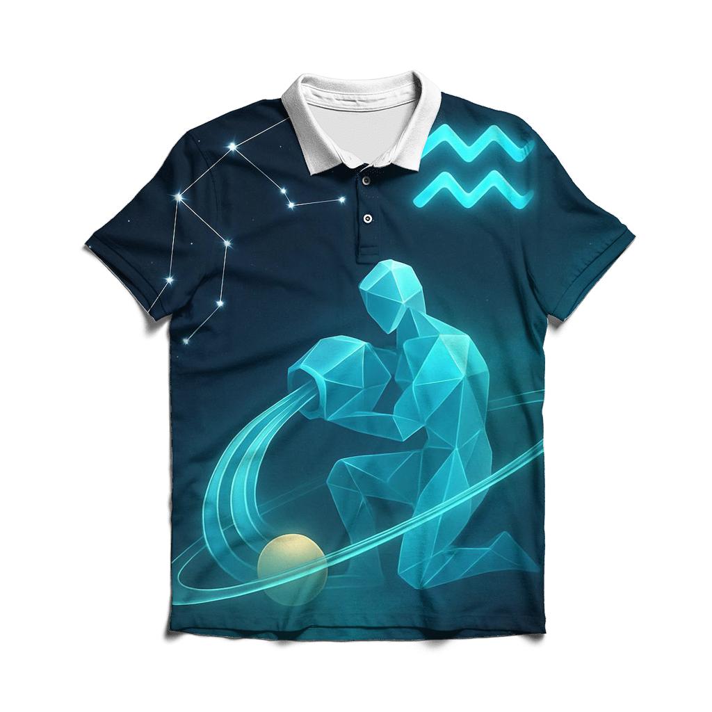 Aquarius Water Bearer Orbit Pour branded logo polo shirts