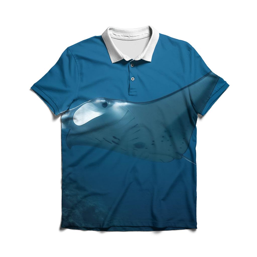 Thermocline Glide Reef Manta Ray custom polo shirts