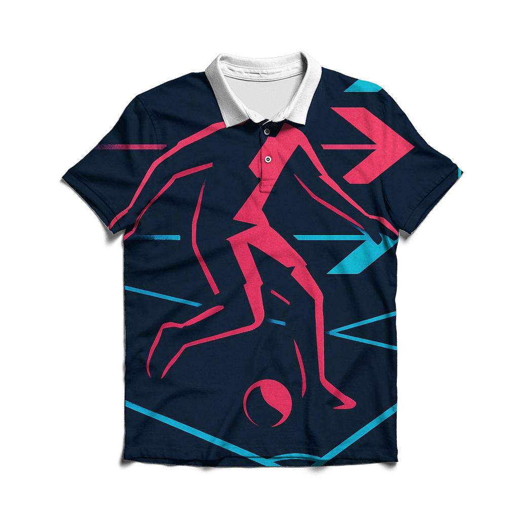 Neon Night Futsal Geometry stylish collar polo tees