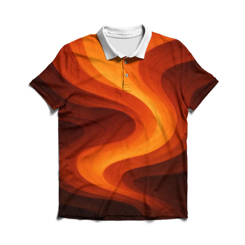 Molten Canyon Flow stylish collar polo tees