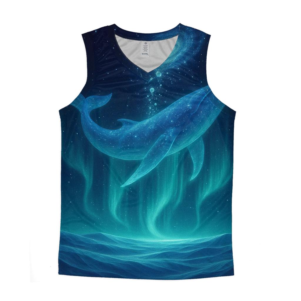 Aurora Whale Over Crystal Dunes casual summer tank tops