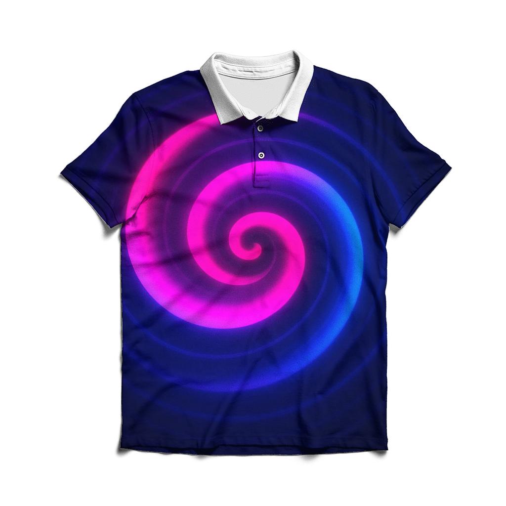 Electric Nebula Ripple embroidered polo tops