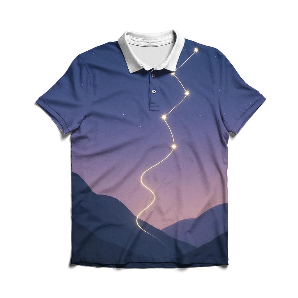 Mountain Path Constellation Thread embroidered polo tops