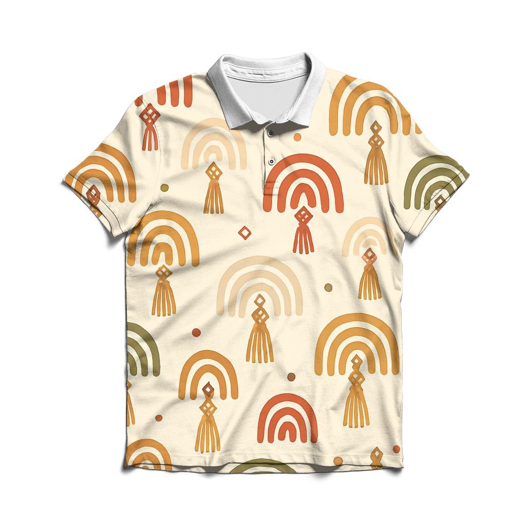 Bohemian Macrame Arches casual sports polo shirts