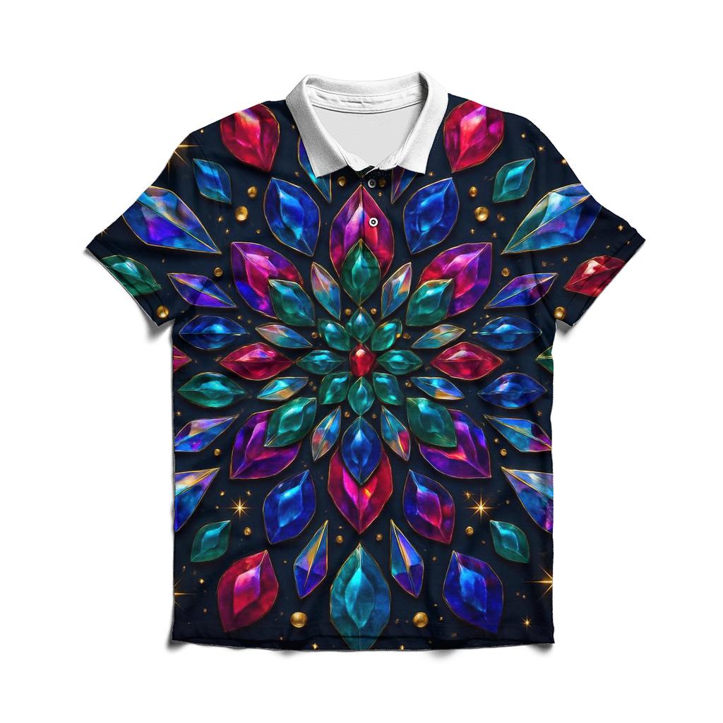Jewel Prism Bloom Mandala classic pique polos