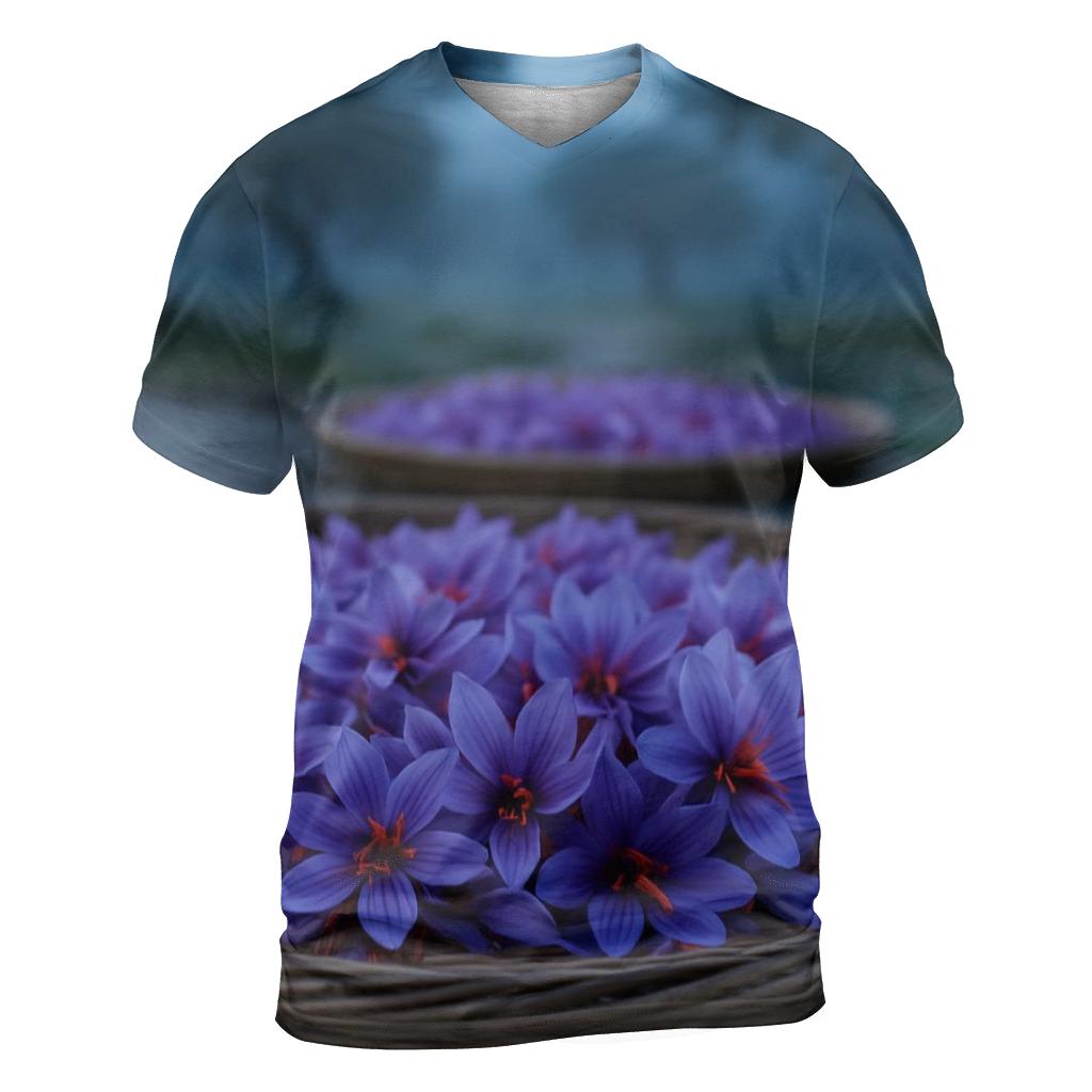 Saffron Crocus Harvest Trays At Dawn designer pattern shirts