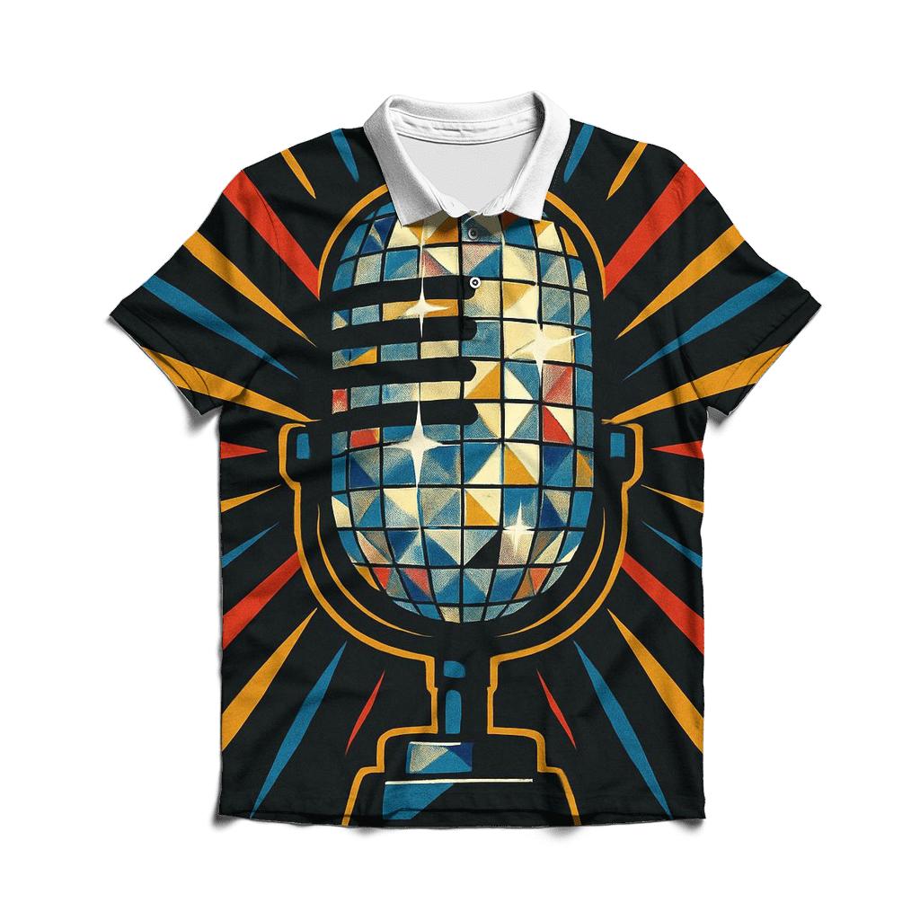 Disco Prism Microphone personalized polo shirts