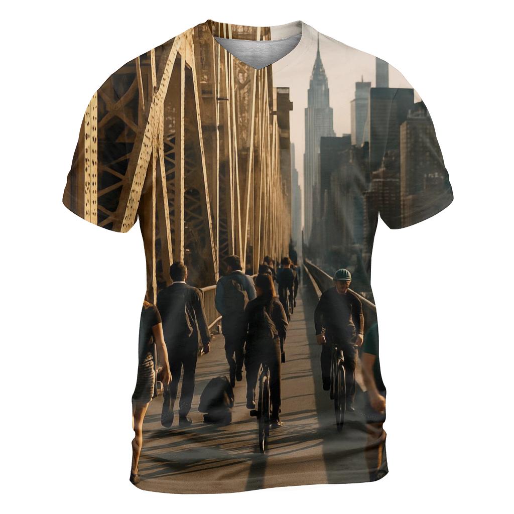 Queensboro Bridge Rush With Midtown Beyond designer pattern shirts