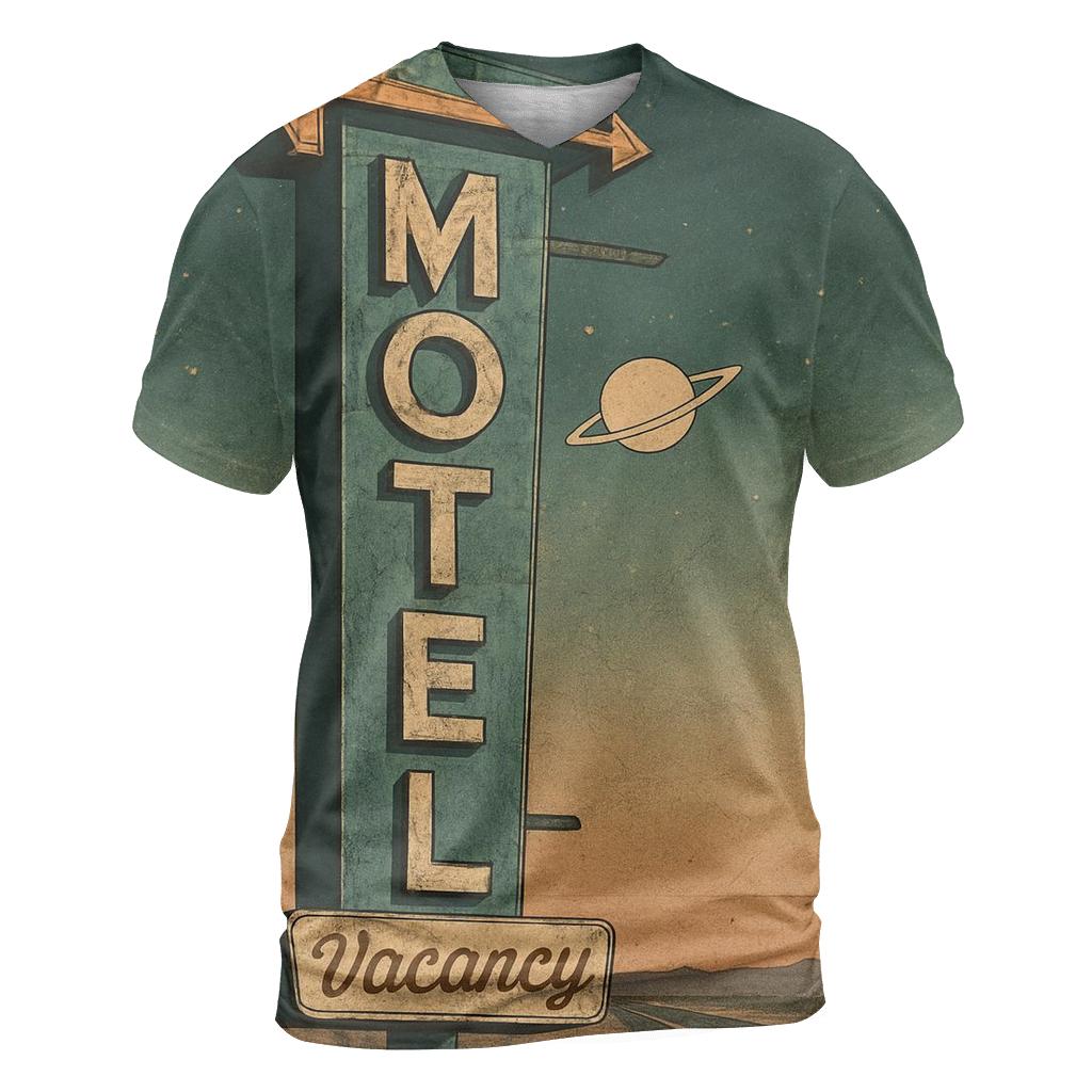 Vintage Space Age Motel Sign statement graphic shirts
