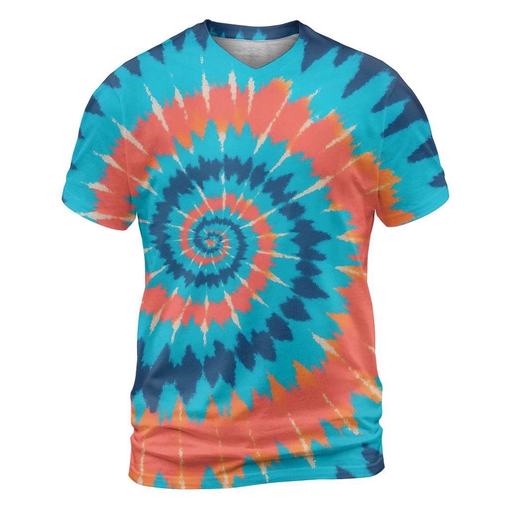 Solar Flare Spiral Overdye Whorl artistic all-over print tops