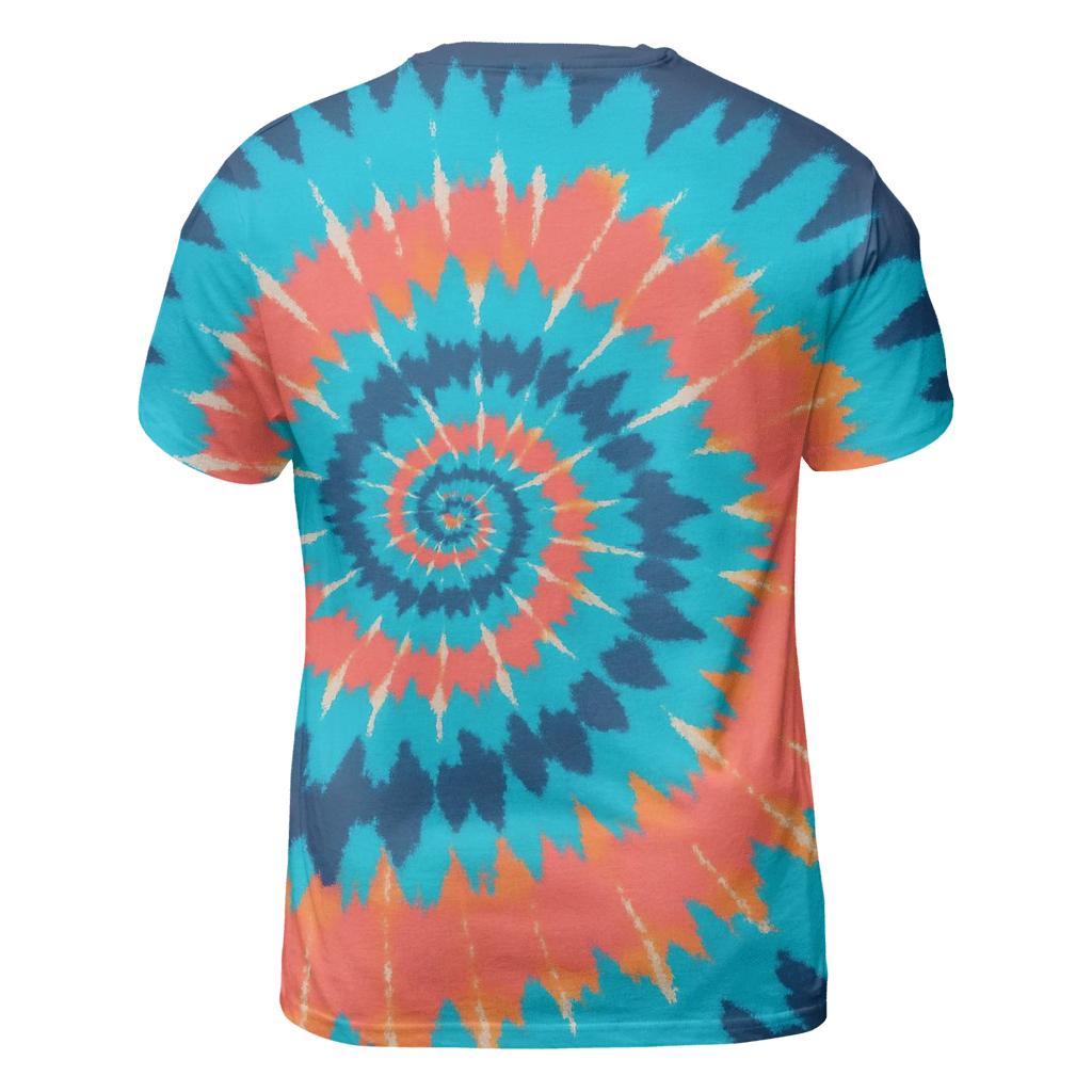 Solar Flare Spiral Overdye Whorl artistic all-over print tops
