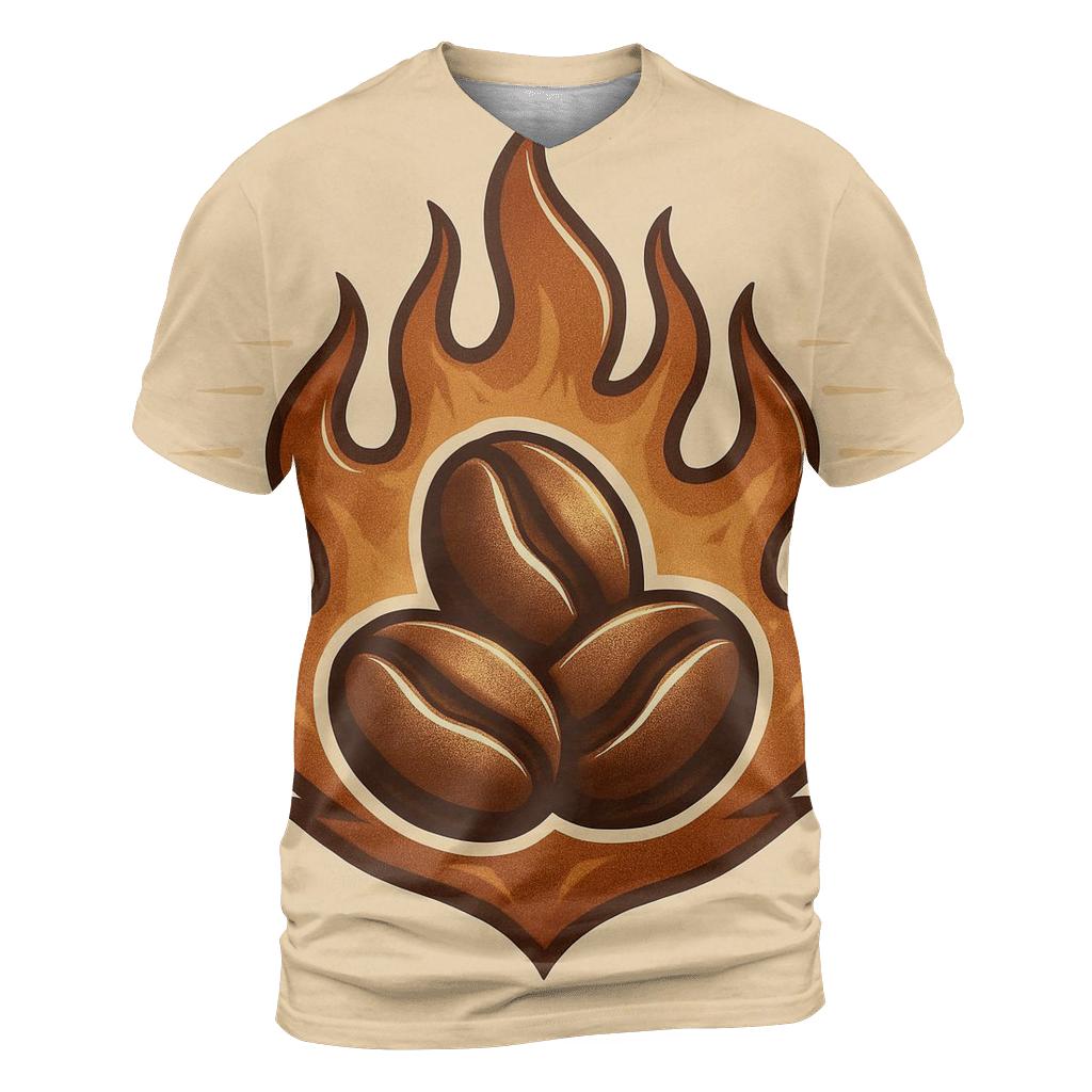 Roaster Flame Crest artistic all-over print tops