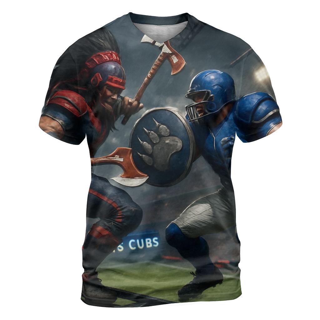 Skyrail Showdown Braves Vs Cubs vibrant all-over design tees